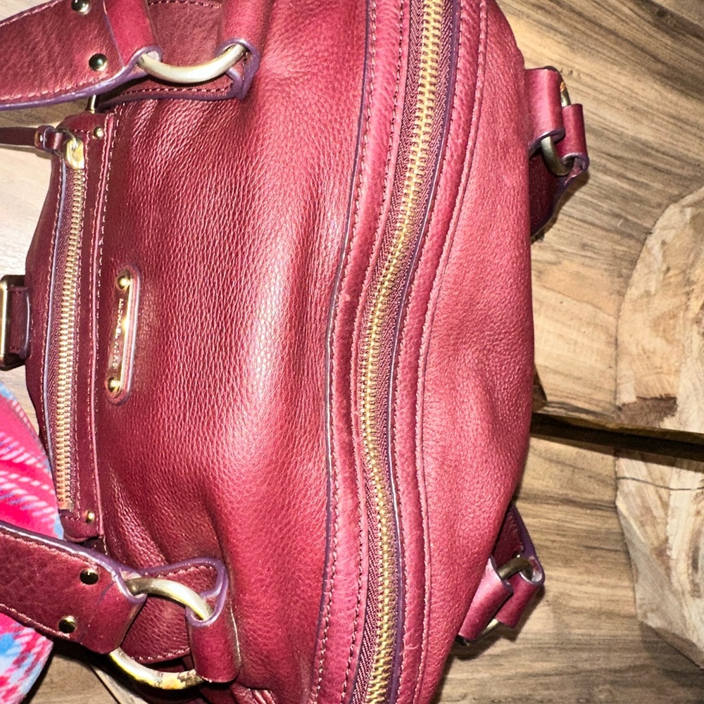 Michael Kors Merlot Leather Shoulder Bag - Picture 10 of 17